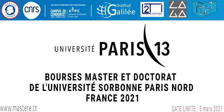 Bourses Master Et Doctorat De L Universite Paris Nord France 2021