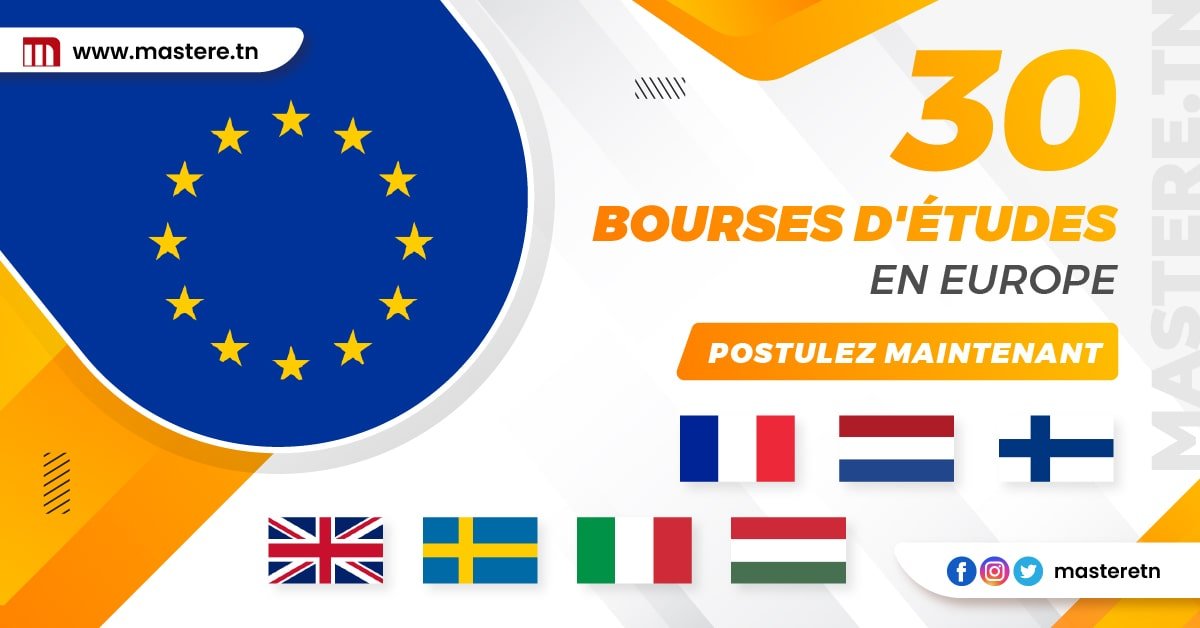 30 bourses d'études en Europe pour étudiants internationaux