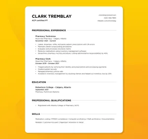 CV Canadien pour un emploi dans le domaine de la santé