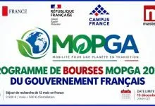 Programme de Bourses MOPGA 2027 du Gouvernement Français