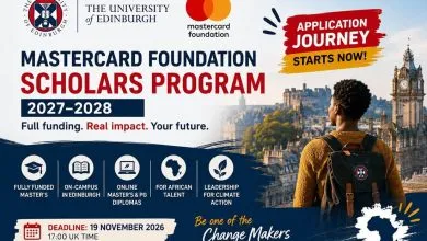 University of Edinburgh Mastercard Foundation Scholarships 2027